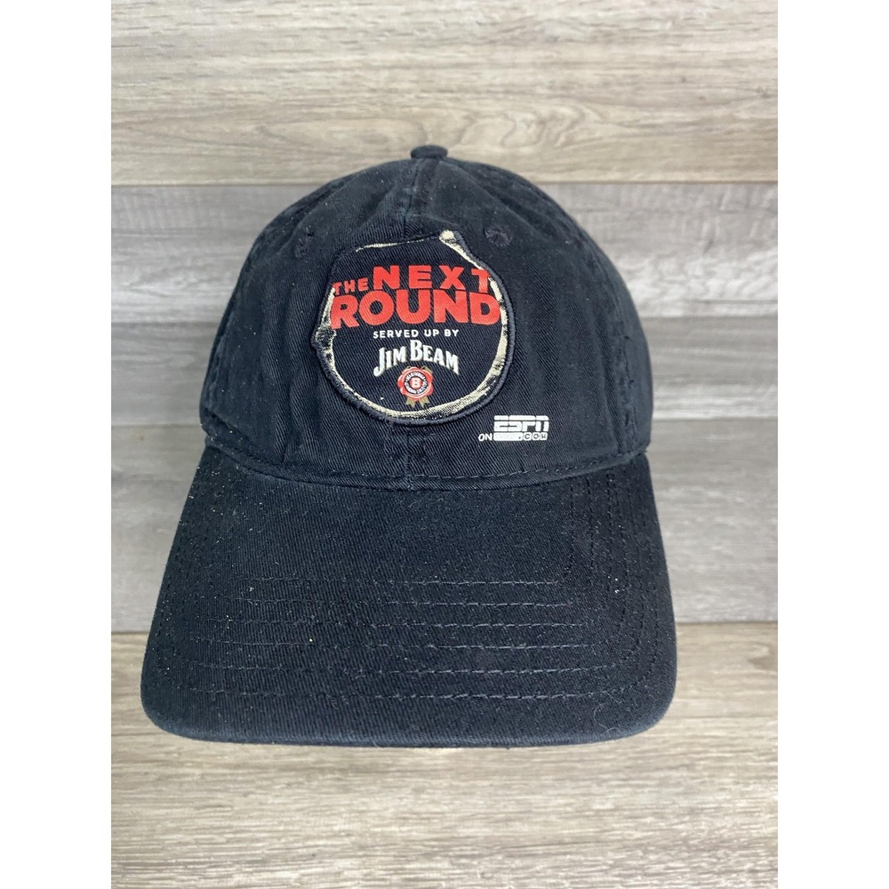 Jim Beam Hat Cap Strap Back Black Twill One‎ Size Mens ESPN Promo Adjustable